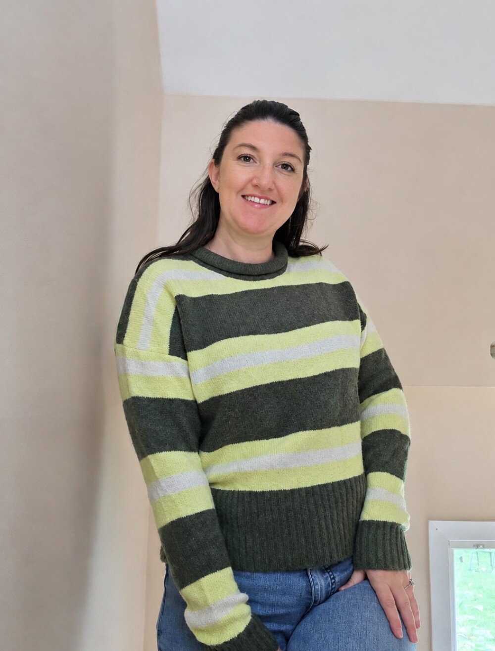 Madewell Chunky Striped Knit Sweater- Alpaca Wool Blend